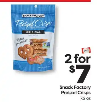 Weis Markets Snack Factory Pretzel Crisps offer