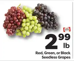 Weis Markets Red, Green, or Black Seedless Grapes offer