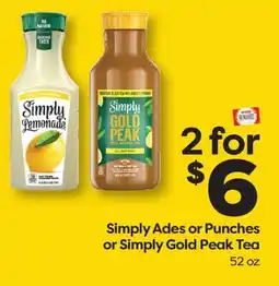 Weis Markets Simply Ades or Punches or Simply Gold Peak Tea offer