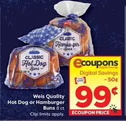 Weis Markets Weis Quality Hot Dog or Hamburger Buns offer