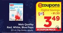 Weis Markets Weis Quality Red, White, Blue Pops offer