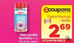 Weis Markets Weis Quality Sprinkles offer