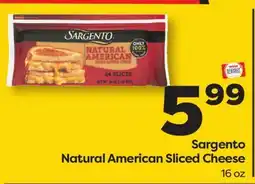 Weis Markets Sargento Natural American Sliced Cheese offer