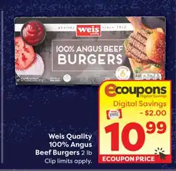 Weis Markets Weis Quality 100% Angus Beef Burgers offer