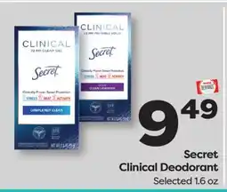 Weis Markets Secret Clinical Deodorant offer