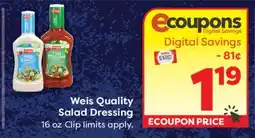Weis Markets Weis Quality Salad Dressing offer