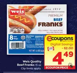 Weis Markets Weis Quality Beef Franks offer