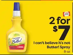 Weis Markets I can't believe it's not Butter! Spray offer