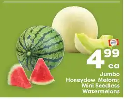 Weis Markets Jumbo Honeydew Melons Mini Seedless Watermelons offer