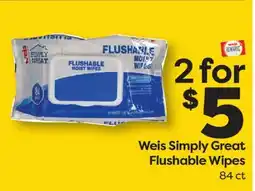 Weis Markets Weis Simply Great Flushable Wipes offer