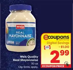 Weis Markets Weis Quality Real Mayonnaise offer
