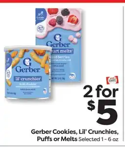 Weis Markets Gerber Cookies, Lil' Crunchies, Puffs or Melts offer