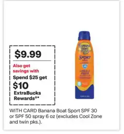 CVS Banana Boat Sport SPF 30 or SPF 50 spray 6 oz offer