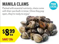 New Seasons Market Manila clams offer