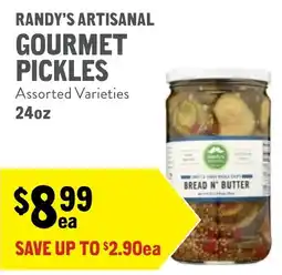 New Seasons Market Randy's artisanal gourmet pickles offer