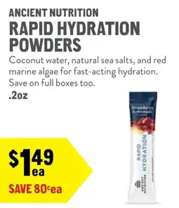 New Seasons Market Ancient nutrition rapid hydration powders offer