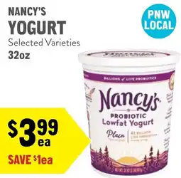 New Seasons Market Nancy's yogurt offer