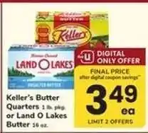 Safeway Keller's Butter Quarters or Land O Lakes Butter offer