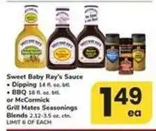 Safeway Sweet Baby Ray's Sauce or McCormick Grill Mates Seasonings offer