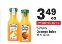 Safeway Simply Orange Juice offer