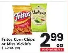 Safeway Fritos Corn Chips or Miss Vickie's offer