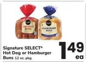 Safeway Signature SELECT Hot Dog or Hamburger Buns offer
