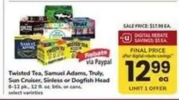 Safeway Twisted Tea, Samuel Adams, Truly, Sun Cruiser, Sinless or Dogfish Head offer