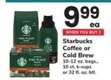 Safeway Starbucks Coffee or Cold Brew offer