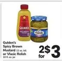 Safeway Gulden's Spicy Brown Mustard or Vlasic Relish offer