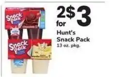 Safeway Hunt's Snack Pack offer