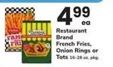 Safeway Restaurant Brand French Fries, Onion Rings or Tots offer