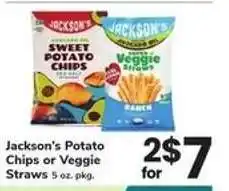 Safeway Jackson's Potato Chips or Veggie Straws offer