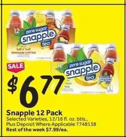 Stop&Shop Snapple 12 Pack offer