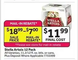 Stop&Shop Stella Artois 12-Pack offer
