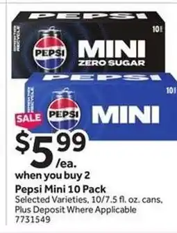Stop&Shop Pepsi Mini 10 Pack offer