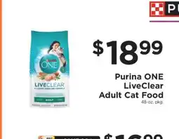 ShopRite Purina ONE LiveClear Adult Cat Food offer