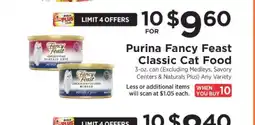 ShopRite Purina Fancy Feast Classic Cat Food offer