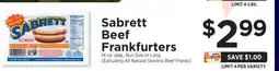 ShopRite Sabrett Beef Frankfurters offer