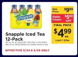 ShopRite Snapple Iced Tea 12-Pack offer