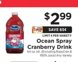 ShopRite Ocean Spray Cranberry Drink offer
