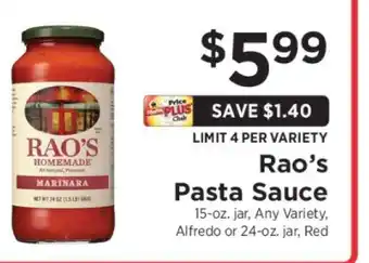 ShopRite Rao's Pasta Sauce offer