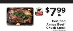 ShopRite Certified Angus Beef Chuck Steak offer