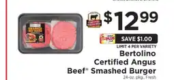 ShopRite Bertolino Certified Angus Beef Smashed Burger offer