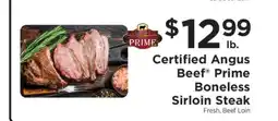 ShopRite Certified Angus Beef Prime Boneless Sirloin Steak offer