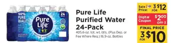 ShopRite Pure Life Purified Water 24-Pack offer