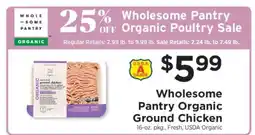 ShopRite Wholesome Pantry Organic Ground Chicken offer