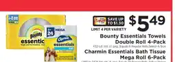 ShopRite Bounty Essentials Towels Double Roll 4-Pack offer