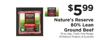 ShopRite Nature's Reserve 80% Lean Ground Beef offer