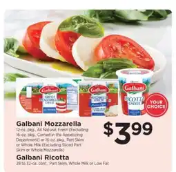 ShopRite Galbani Mozzarella / Galbani Ricotta offer