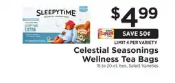 ShopRite Celestial Seasonings Wellness Tea Bags offer